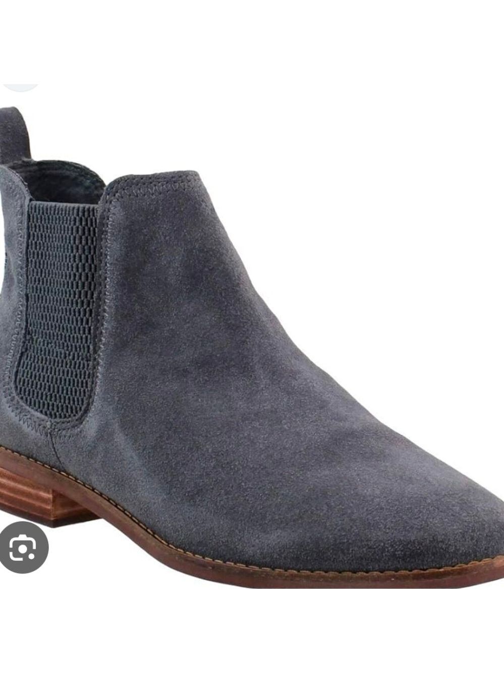 Tom's Womens Ella Forged Iron Grey Suede Ankle Boot Bootie Shoe